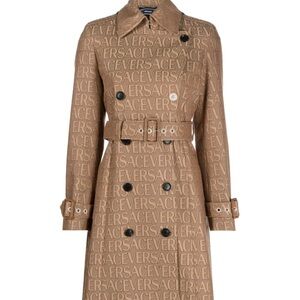 NWT Originally $3,200. Versace Tan Logo Trench Coat